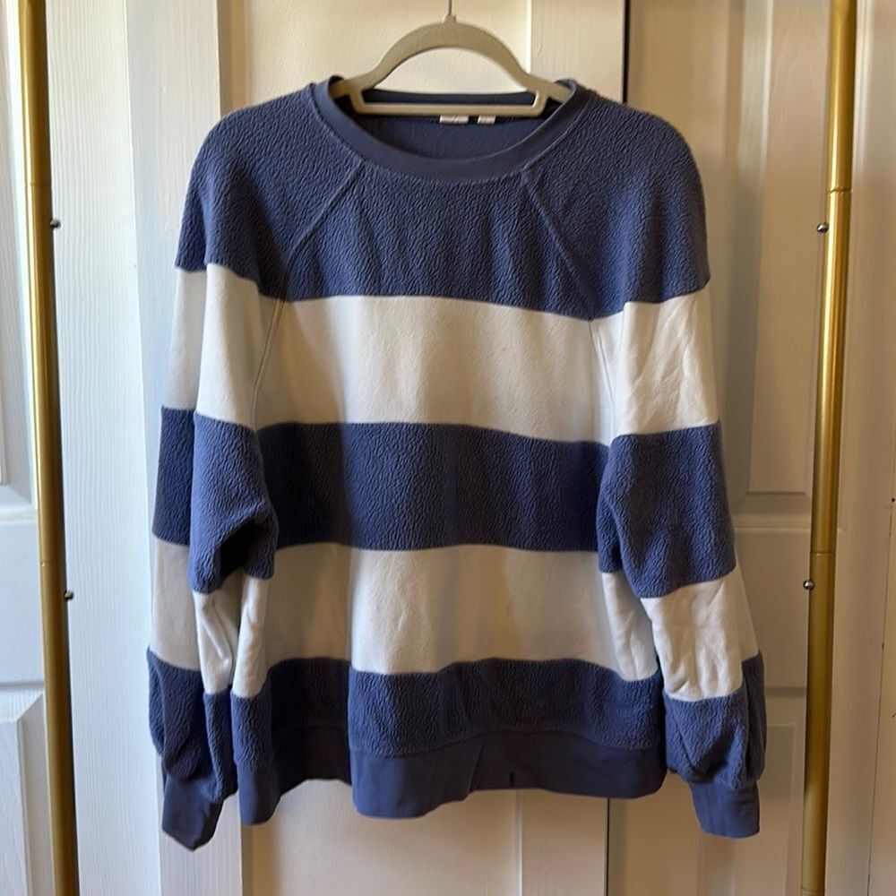 GAP Cozy Striped Fleece Sweatshirt